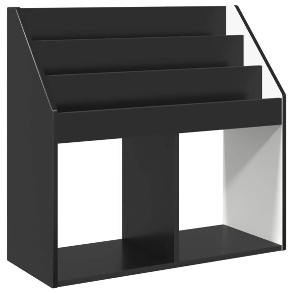 vidaXL Detský regál Čierna 72,5 x 29,5 x 69 cm Kompozitné drevo – Obrázok 2