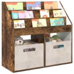 vidaXL Detský regál Dymová dub 72,5 x 29,5 x 69 cm Kompozitné drevo – Obrázok 3