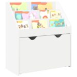 vidaXL Detský regál Biela 60 x 29,5 x 69 cm Kompozitné drevo – Obrázok 3