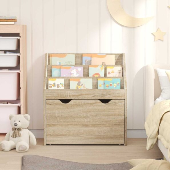 vidaXL Detský regál Sonoma dub 60 x 29,5 x 69 cm Kompozitné drevo – Obrázok 4