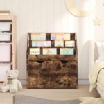 vidaXL Detský regál Dymová dub 60 x 29,5 x 69 cm Kompozitné drevo – Obrázok 4