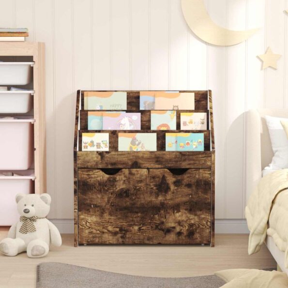 vidaXL Detský regál Dymová dub 60 x 29,5 x 69 cm Kompozitné drevo – Obrázok 4