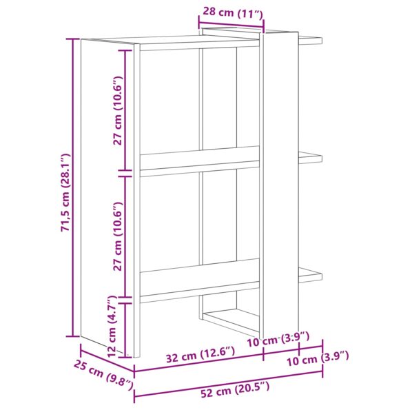 vidaXL Regál na knihy Sonoma dub 52 x 25 x 71,5 cm Kompozitné drevo – Obrázok 11