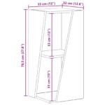 vidaXL Bočná polica Betónová šedá 33 x 32 x 70,5 cm Kompozitné drevo – Obrázok 10
