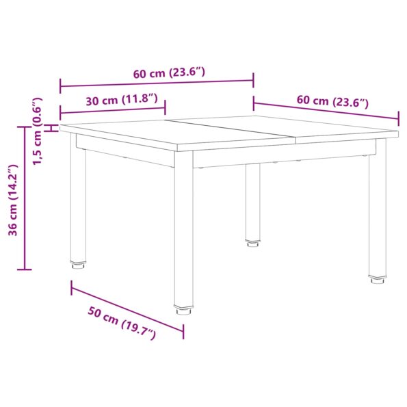 vidaXL Konferenčný stolík Sonoma 60 x 60 x 36 cm Kompozitné drevo – Obrázok 11