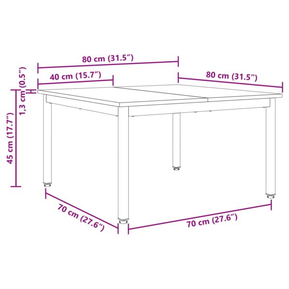 vidaXL Konferenčný stolík Remeselnícky dub 80 x 80 x 45 cm – Obrázok 11