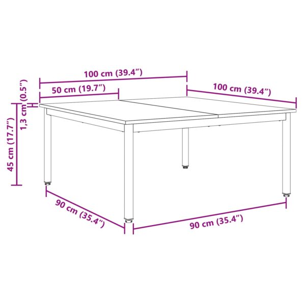 vidaXL Konferenčný stolík Dymová dub 100 x 100 x 45 cm – Obrázok 11