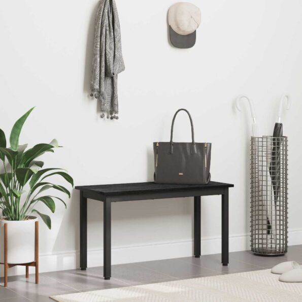 vidaXL lavička Čierny dub 80 x 35 x 45 cm Kompozitné drevo – Obrázok 4