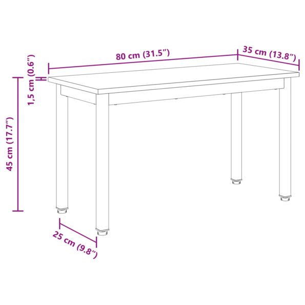 vidaXL lavička Dymová dub 80 x 35 x 45 cm Kompozitné drevo – Obrázok 10