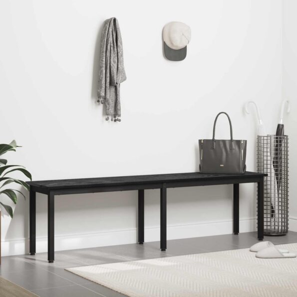 vidaXL lavička Čierny dub 160 x 35 x 45 cm Kompozitné drevo – Obrázok 4