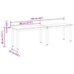 vidaXL lavička Sonoma 160 x 35 x 45 cm Kompozitné drevo – Obrázok 10
