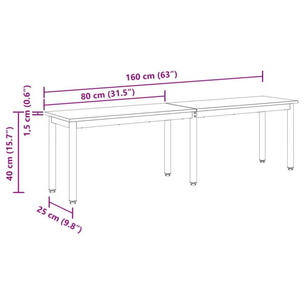 vidaXL lavička Sonoma 160 x 35 x 45 cm Kompozitné drevo – Obrázok 10