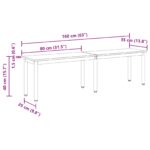 vidaXL lavička Dymová dub 160 x 35 x 45 cm Kompozitné drevo – Obrázok 10