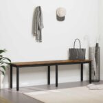 vidaXL lavička Dymová dub 160 x 35 x 45 cm Kompozitné drevo – Obrázok 4