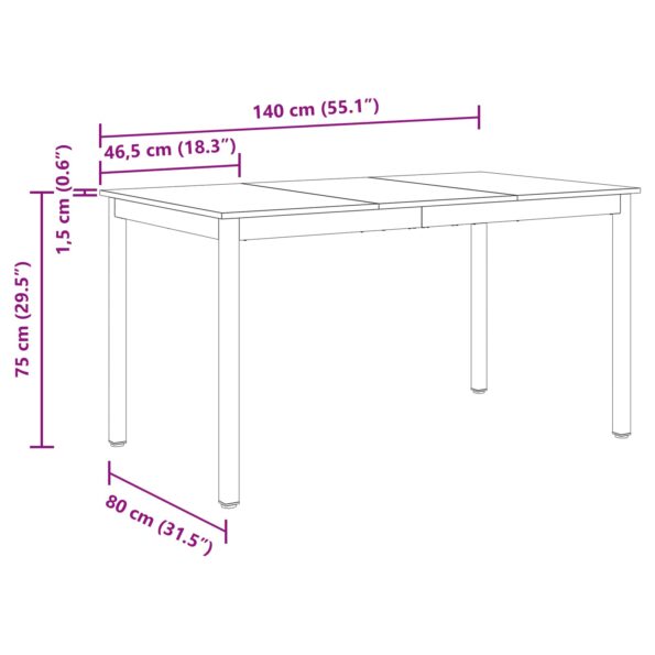 vidaXL Jedálenské stoly KOV – Obrázok 11
