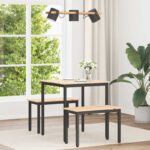 vidaXL Jedálenský stôl Prírodná 70 x 70 x 75 cm