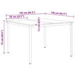 vidaXL Jedálenský stôl Prírodná 110 x 110 x 75 cm – Obrázok 11