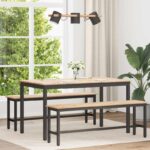 vidaXL Jedálenský stôl Prírodná 140 x 80 x 75 cm