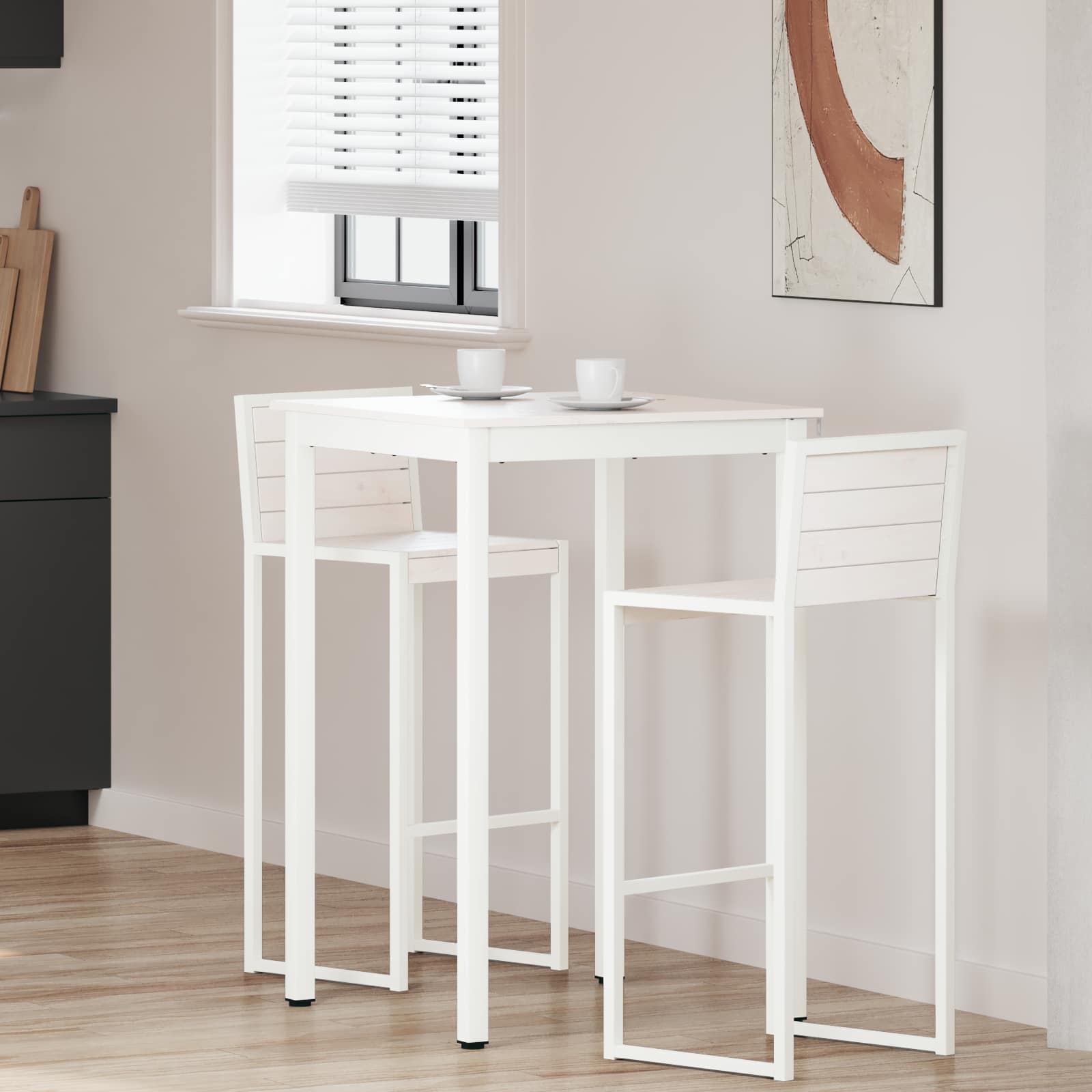 892800_1.jpg vidaXL Barový stôl Biela 110 x 55 x 105 cm Masívne borovicové drevo – Obrázok 1