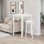 vidaXL Barový stôl Biela 110 x 55 x 105 cm Masívne borovicové drevo – Obrázok 4