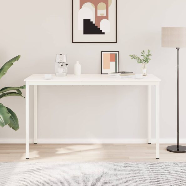 vidaXL Barový stôl Biela 110 x 55 x 105 cm Masívne borovicové drevo – Obrázok 4