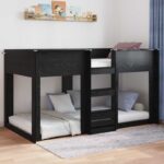 vidaXL Posteľový rám Čierny dub 70 x 190 cm Kompozitné drevo – Obrázok 4