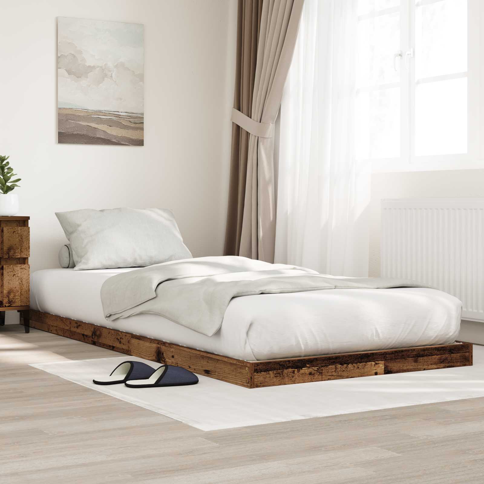 893522_1.jpg vidaXL Posteľový rám Staré drevo 75 x 190 cm Kompozitné drevo – Obrázok 1