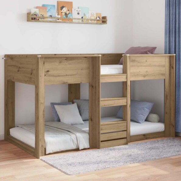 vidaXL Posteľový rám Remeselný dub 75 x 190 cm Kompozitné drevo – Obrázok 4