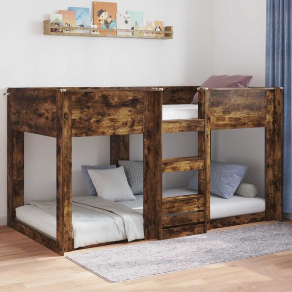 vidaXL Posteľový rám Dymová dub 90 x 190 cm Kompozitné drevo – Obrázok 4