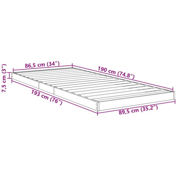 vidaXL Posteľový rám Remeselný dub 90 x 190 cm Kompozitné drevo – Obrázok 10