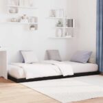 vidaXL Posteľový rám Čierny dub 75 x 190 cm Kompozitné drevo – Obrázok 3