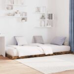 vidaXL Posteľový rám Dymová dub 80 x 200 cm Kompozitné drevo – Obrázok 3