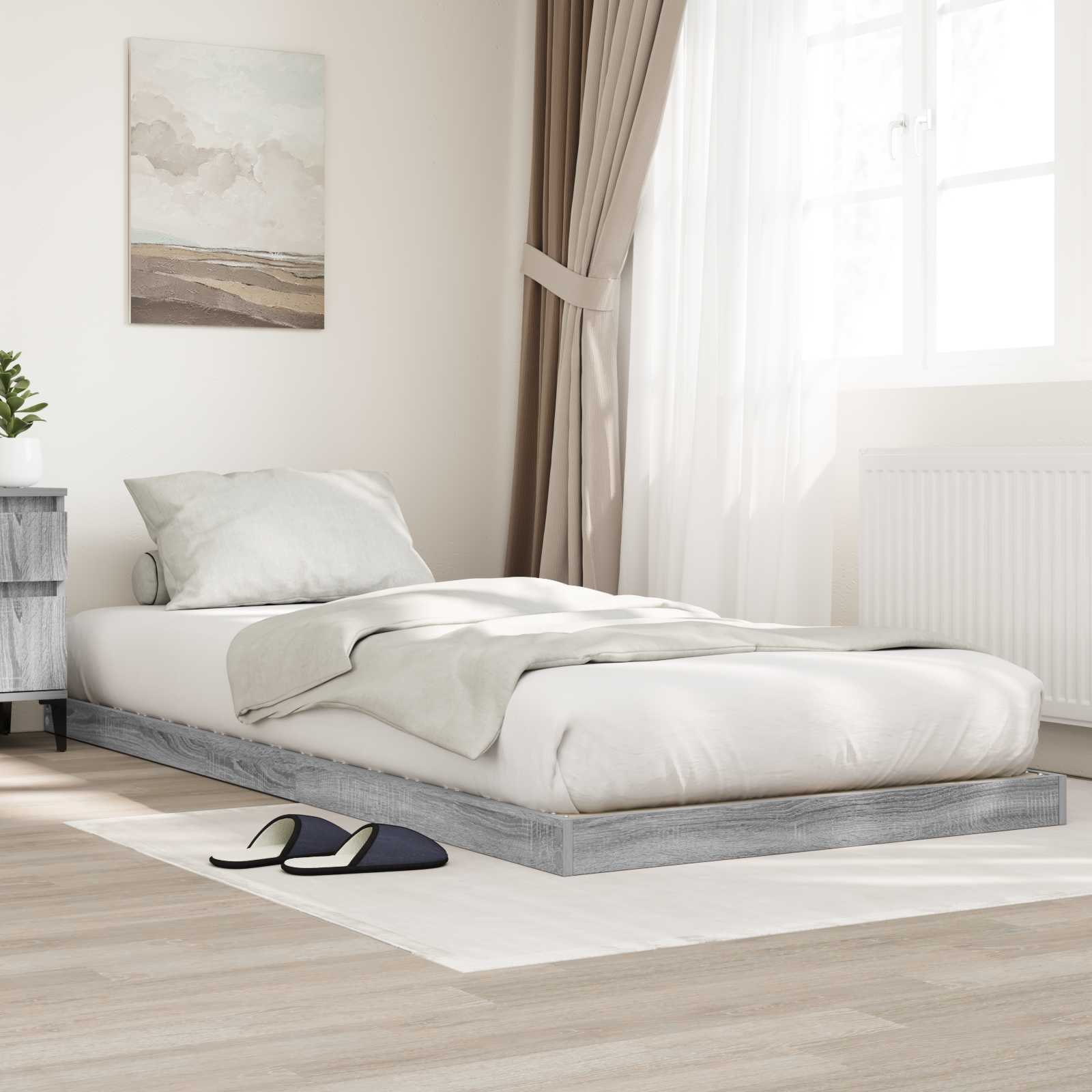 893537_1.jpg vidaXL Posteľový rám Sivý Sonoma 80 x 200 cm Kompozitné drevo – Obrázok 1