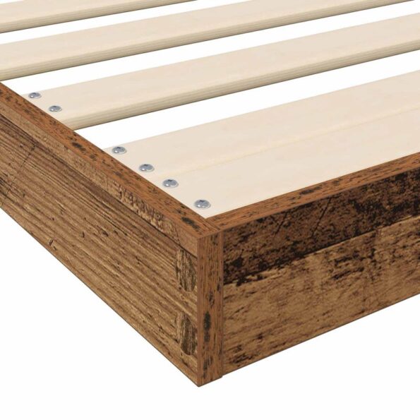 vidaXL Posteľový rám Staré drevo 80 x 200 cm Kompozitné drevo – Obrázok 9