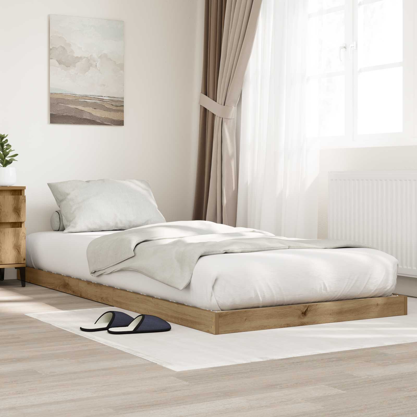893539_1.jpg vidaXL Posteľový rám Remeselný dub 80 x 200 cm Kompozitné drevo – Obrázok 1