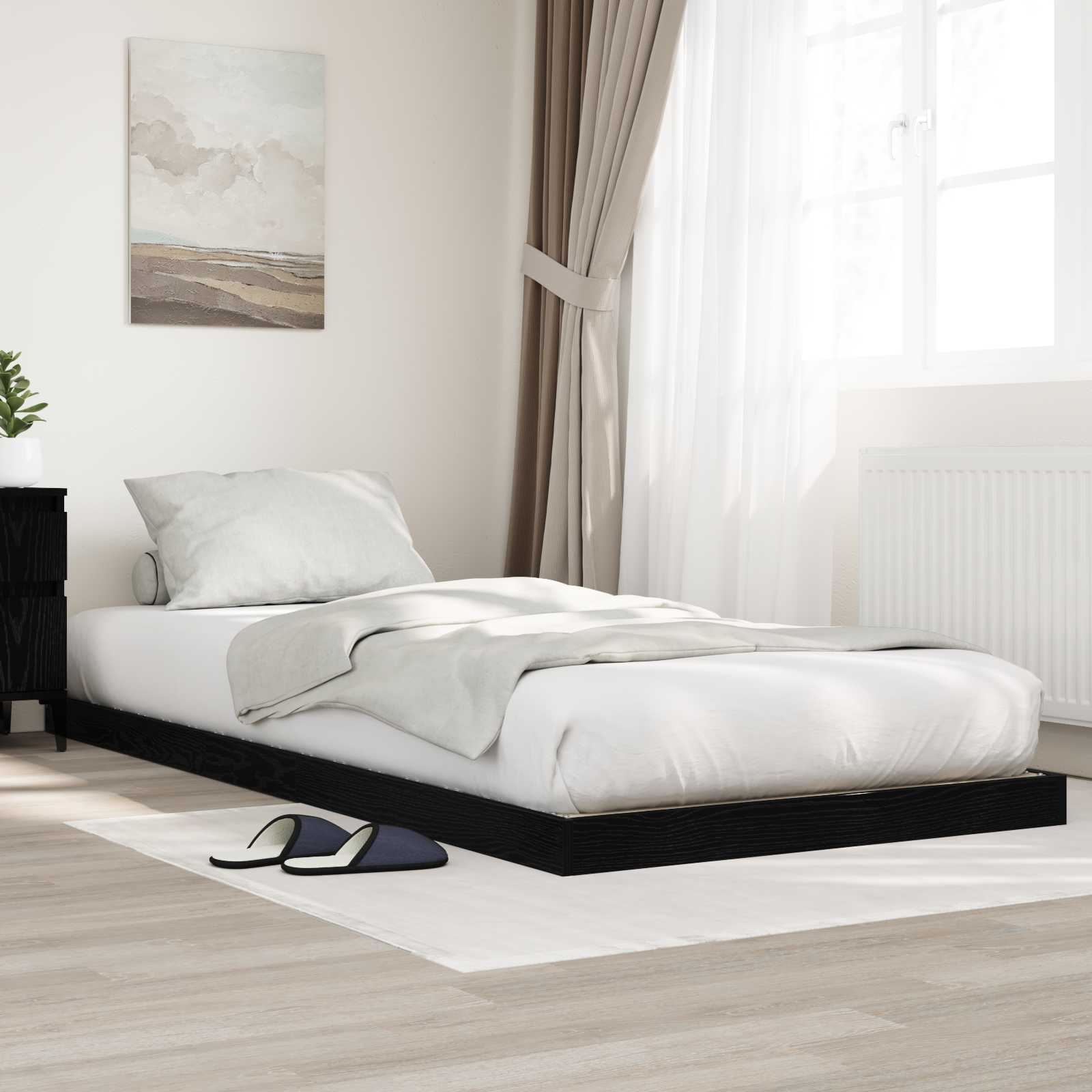 893541_1.jpg vidaXL Posteľový rám Čierny dub 90 x 200 cm Kompozitné drevo – Obrázok 1