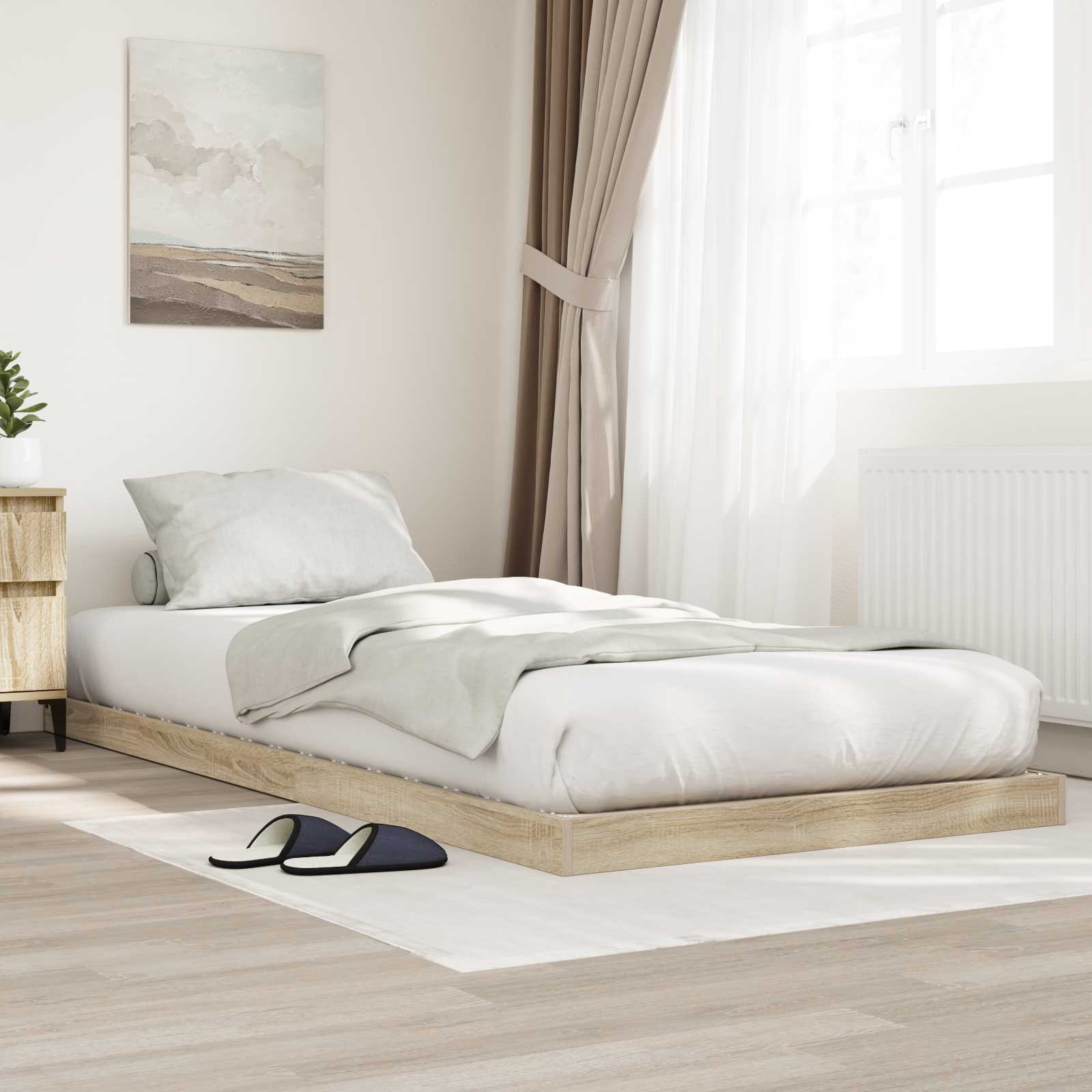 893542_1.jpg vidaXL Posteľový rám Sonoma dub 90 x 200 cm Kompozitné drevo – Obrázok 1