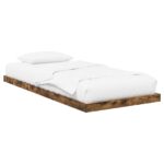 vidaXL Posteľový rám Dymová dub 90 x 200 cm Kompozitné drevo – Obrázok 2
