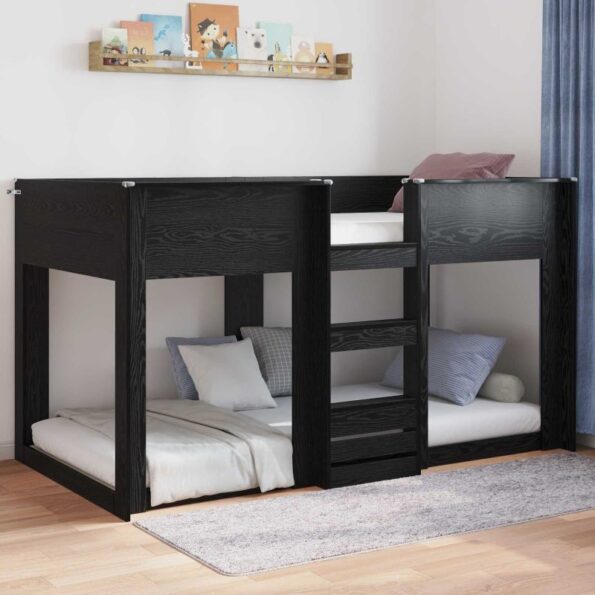 vidaXL Posteľový rám Čierny dub 90 x 200 cm Kompozitné drevo – Obrázok 4