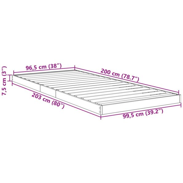 vidaXL Posteľový rám Sonoma 100 x 200 cm Kompozitné drevo – Obrázok 10
