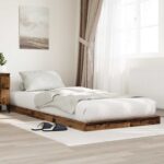vidaXL Posteľový rám Staré drevo 100 x 200 cm Kompozitné drevo