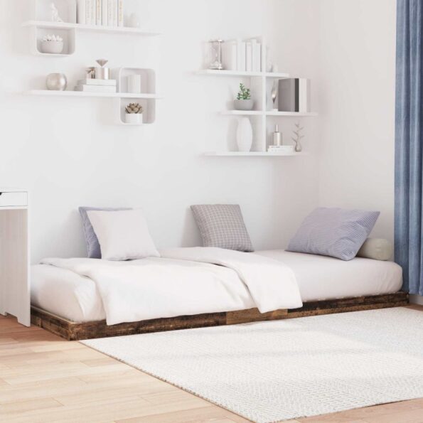 vidaXL Posteľový rám Staré drevo 100 x 200 cm Kompozitné drevo – Obrázok 3