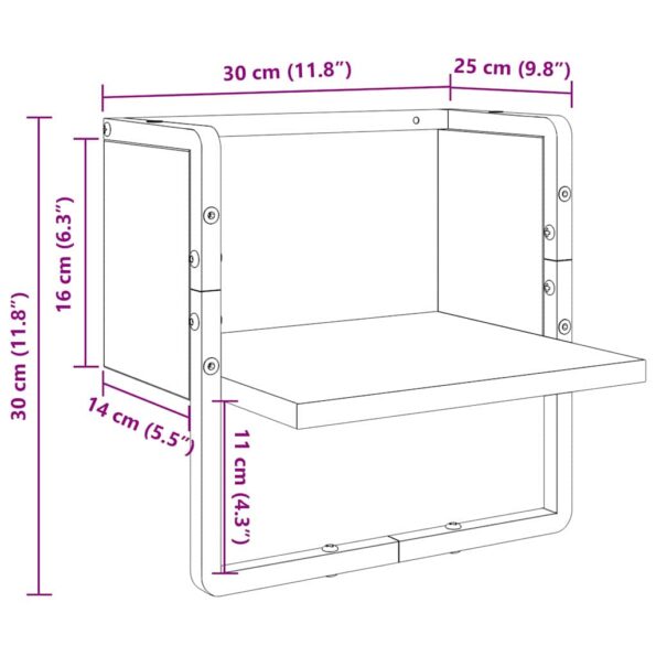 vidaXL Stenná polica Remeselnícky dub 30 x 25 x 30 cm Kompozitné drevo – Obrázok 8