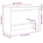 vidaXL Postelový stôl Sonoma dub 100 x 45 x 75 cm Kompozitné drevo – Obrázok 11