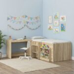 vidaXL Postelový stôl Sonoma dub 100 x 45 x 75 cm Kompozitné drevo – Obrázok 5