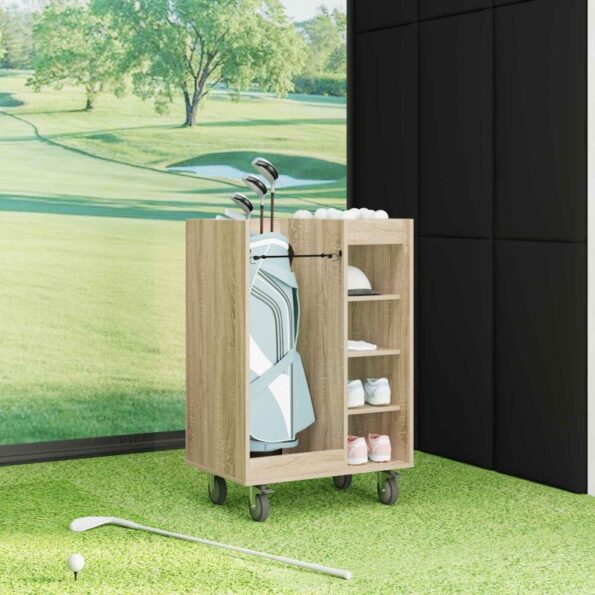 vidaXL Golfová skriňa s kolesom Sonoma dub 65 x 45 x 98 cm – Obrázok 4
