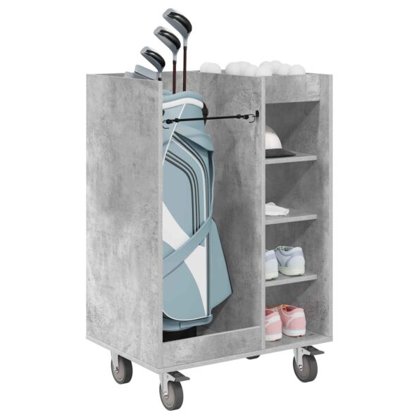 vidaXL Golfová skriňa s kolesom Betónová šedá 65 x 45 x 98 cm – Obrázok 3