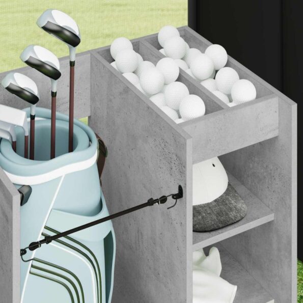 vidaXL Golfová skriňa s kolesom Betónová šedá 65 x 45 x 98 cm – Obrázok 5