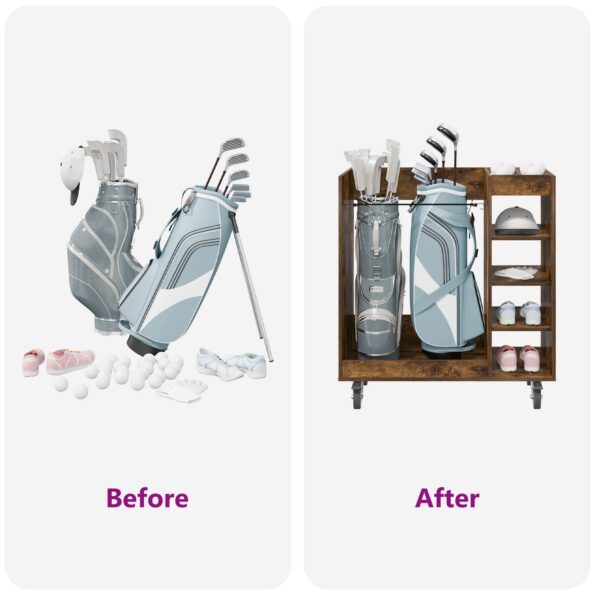 vidaXL Golfová skriňa s kolesom Dymová dub 65 x 45 x 98 cm – Obrázok 10