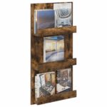 vidaXL Regál na časopisy Dymová dub 51 x 11 x 102 cm Kompozitné drevo – Obrázok 3